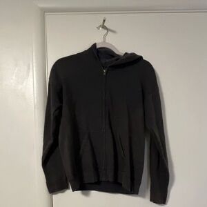 Hanes Black Full-Zip Hooded Sweater